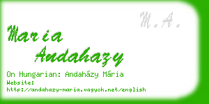 maria andahazy business card