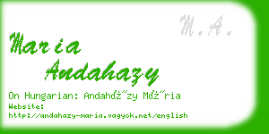 maria andahazy business card